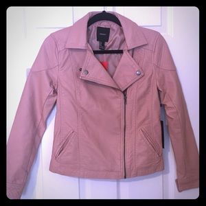 Pink Faux Leather Jacket